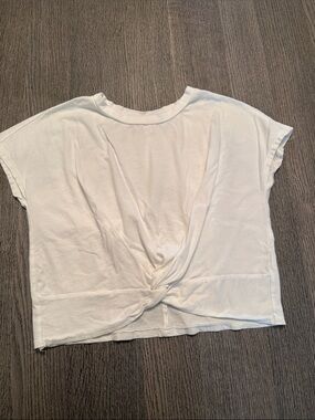 GB girls White Twist-Front Short Sleeve Tee